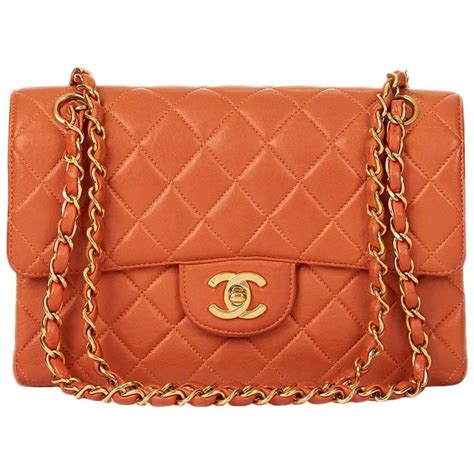 burnt orange chanel bag|1990s Chanel Burnt Orange Quilted Lambskin Small Double .